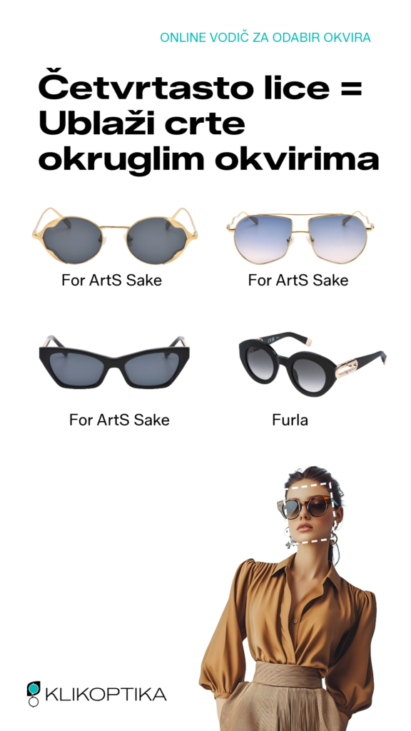 Okrugli i ovalni okviri za četvrtasto lice – Klikoptika